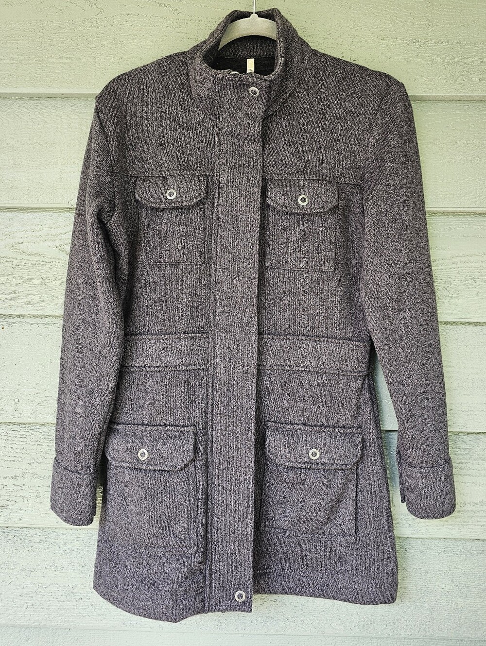 Mountain Khakis Old Faithful Sweater Knit Coat Snap Heather Gray Women's Size S - Picture 1 of 11